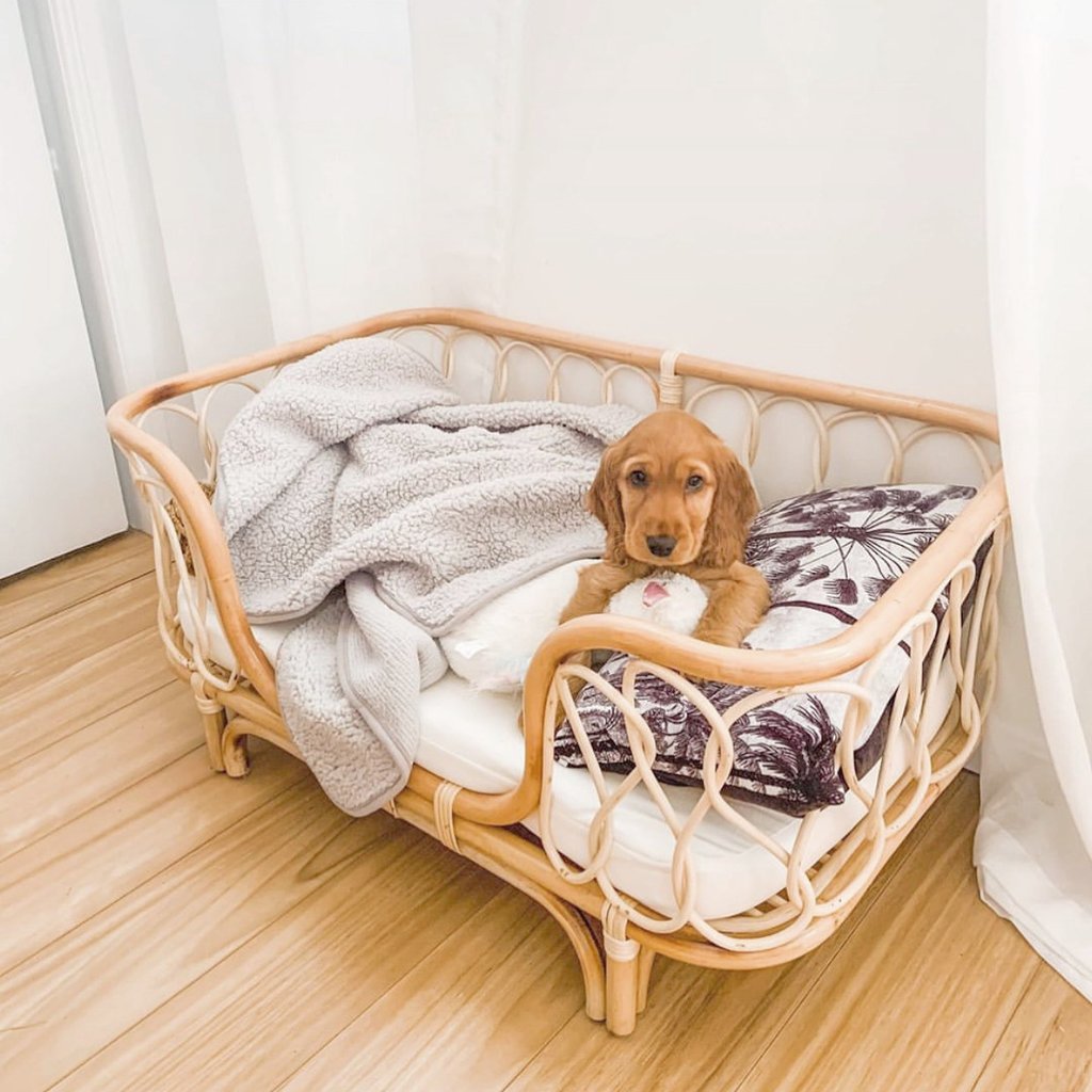 Rattan Pet Bed - Handmade Woven Sofa Basket for Dogs Cats - Image 5