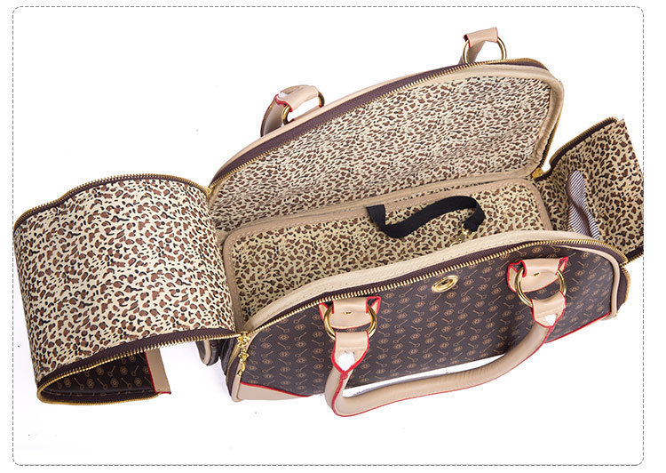 Anti-Squeeze Pet Travel Bag - PU Leather Dog Cat Carrier - Image 2