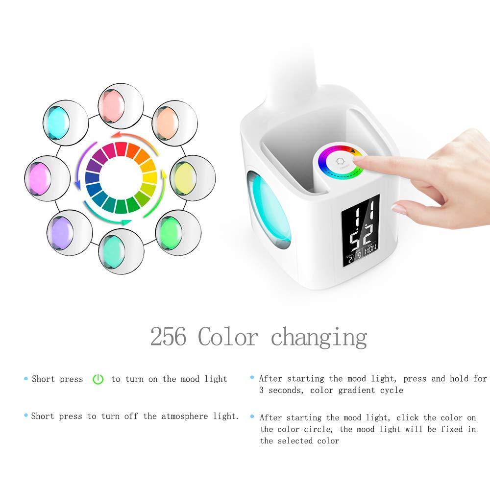 LED Desk Lamp with USB Charging, Clock & Pen Holder - Image 5