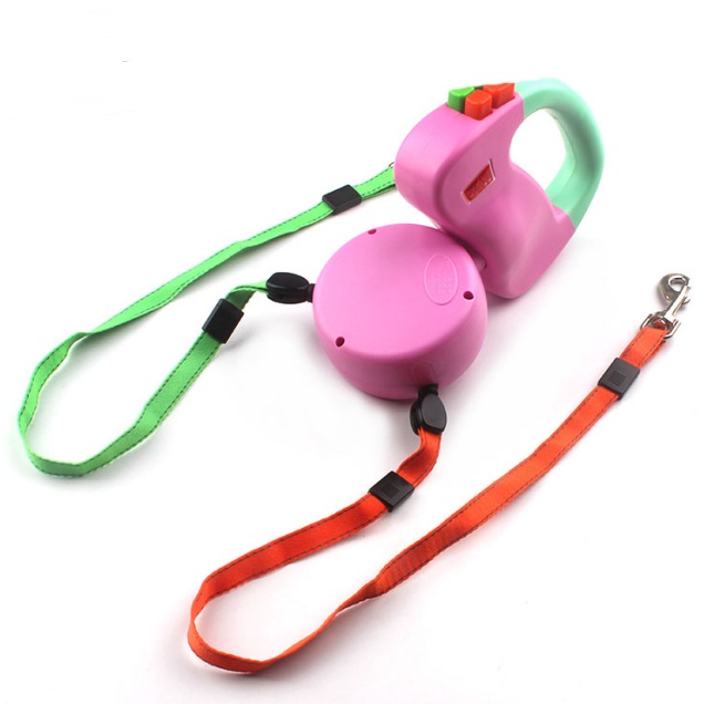Retractable Dual Pet Dog Walking Leash - Nylon Automatic Rope - Image 3