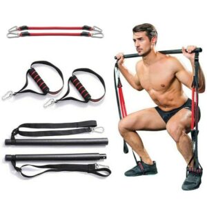 Pilates Bar Kit with Resistance Bands Home Gym