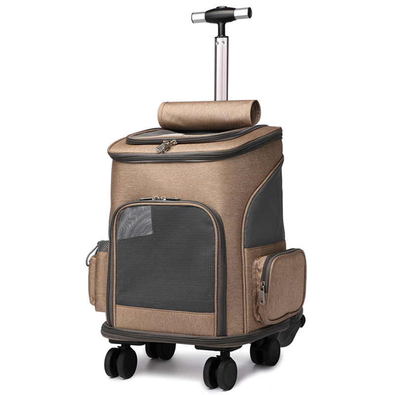 Cat Backpack Carrier with Wheels Foldable Pet Trolley - Image 4