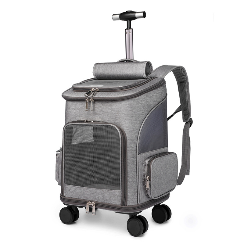 Cat Backpack Carrier with Wheels Foldable Pet Trolley - Image 5