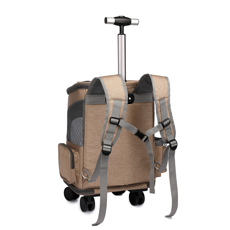 Cat Backpack Carrier with Wheels Foldable Pet Trolley - Image 8