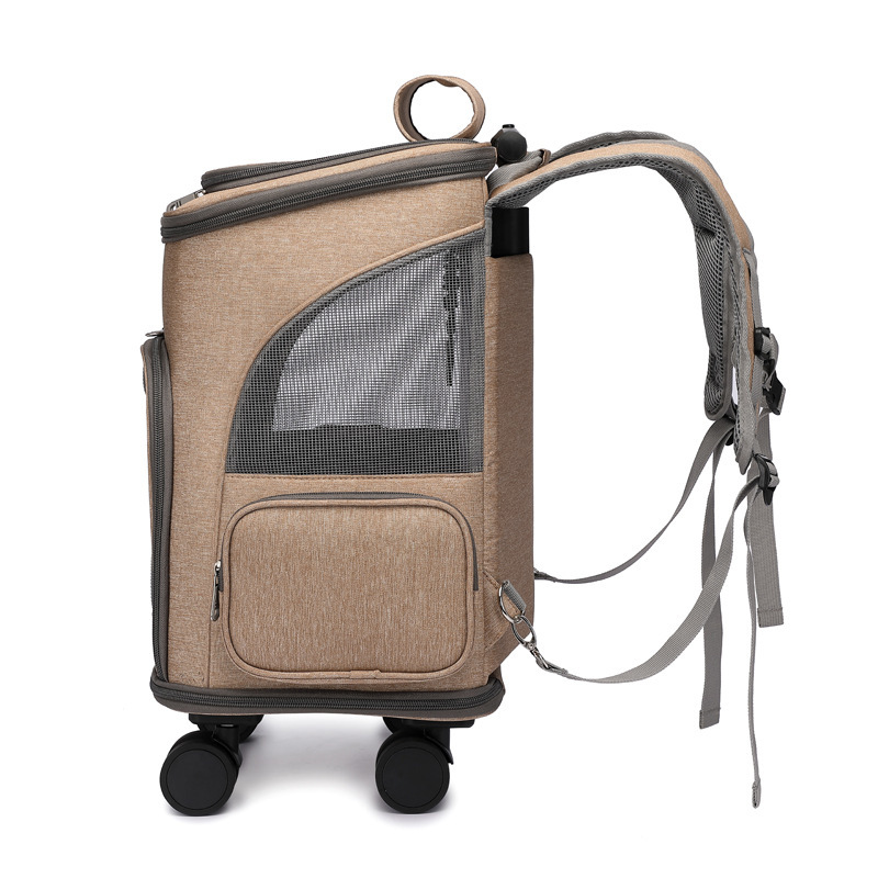 Cat Backpack Carrier with Wheels Foldable Pet Trolley - Image 7