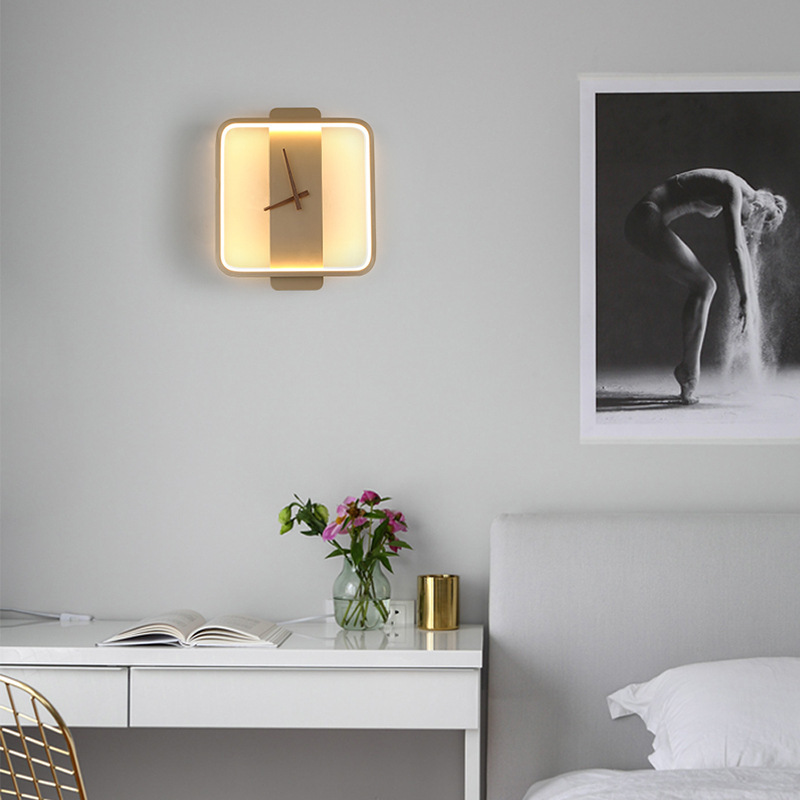 Nordic Wall Lamp - Bedside Clock Modeling Light - Image 5