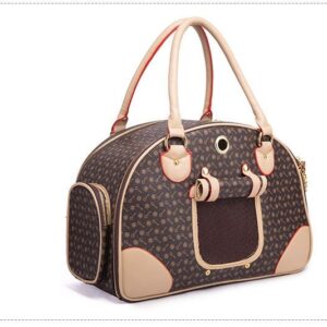 Anti-Squeeze Pet Travel Bag - PU Leather Dog Cat Carrier