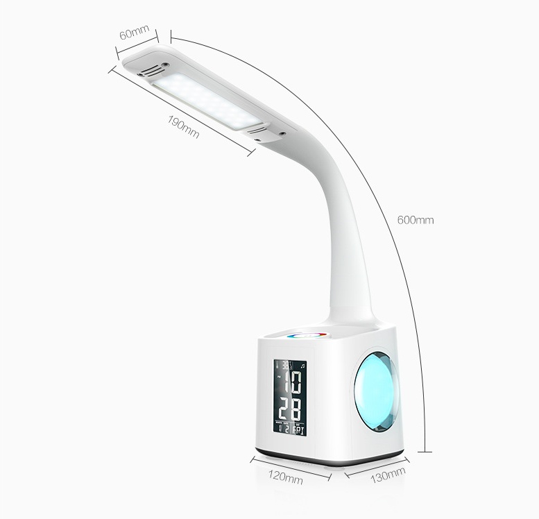LED Desk Lamp with USB Charging, Clock & Pen Holder - Image 4
