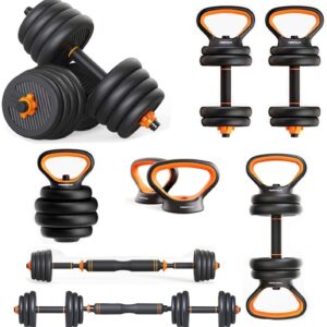 6-in-1 Dumbbells Kettlebells Barbells Combo Set