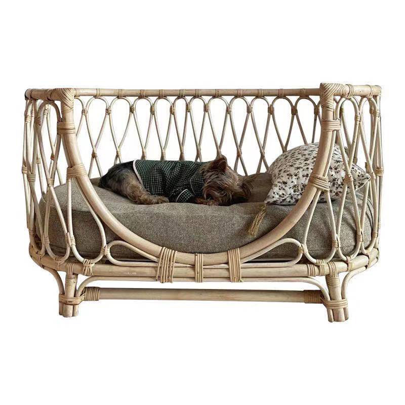 Rattan Pet Bed - Handmade Woven Sofa Basket for Dogs Cats - Image 6