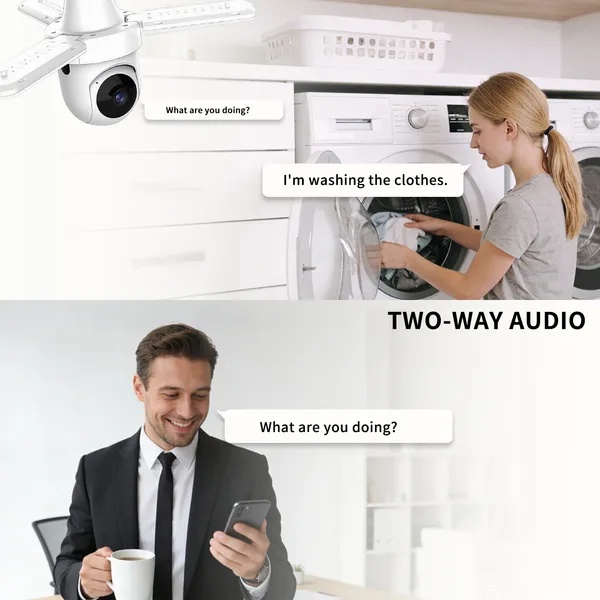 Three-Leaf LED Light Camera with Motion Tracking WiFi - Image 6