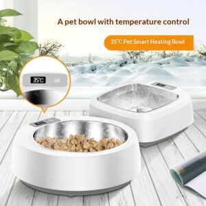 Smart Heated Pet Bowl, Food-Grade Stainless Steel for Dogs and Cats