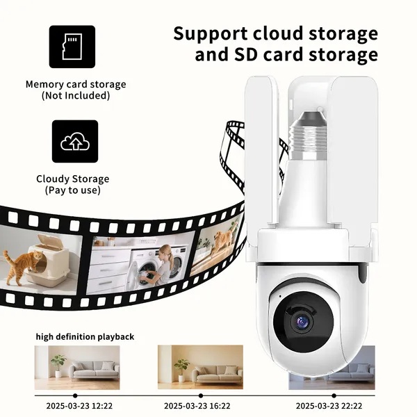 Three-Leaf LED Light Camera with Motion Tracking WiFi - Image 2