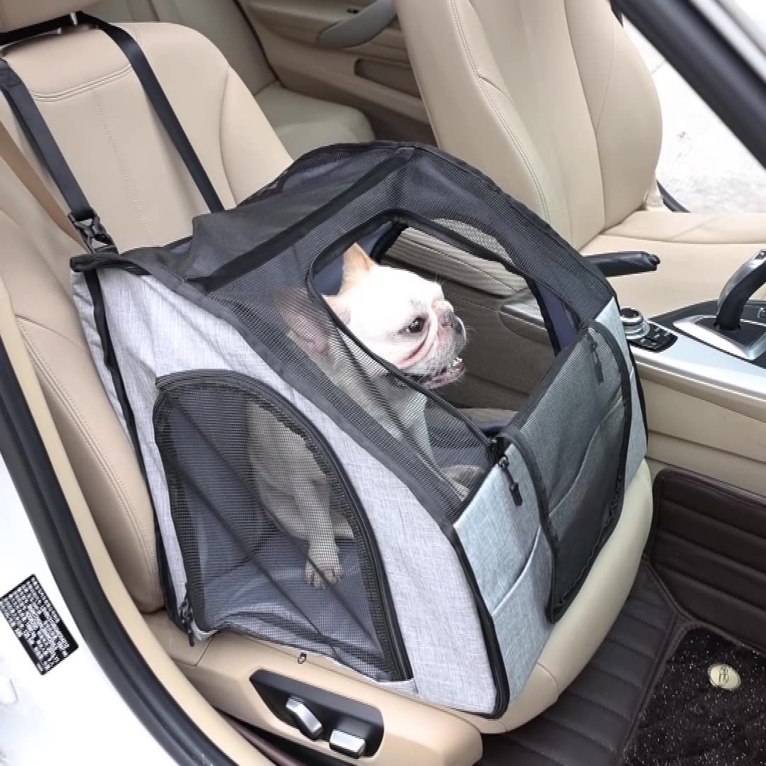 Portable Dog Car Cage Nest - Foldable Pet Travel Carrier for Outings