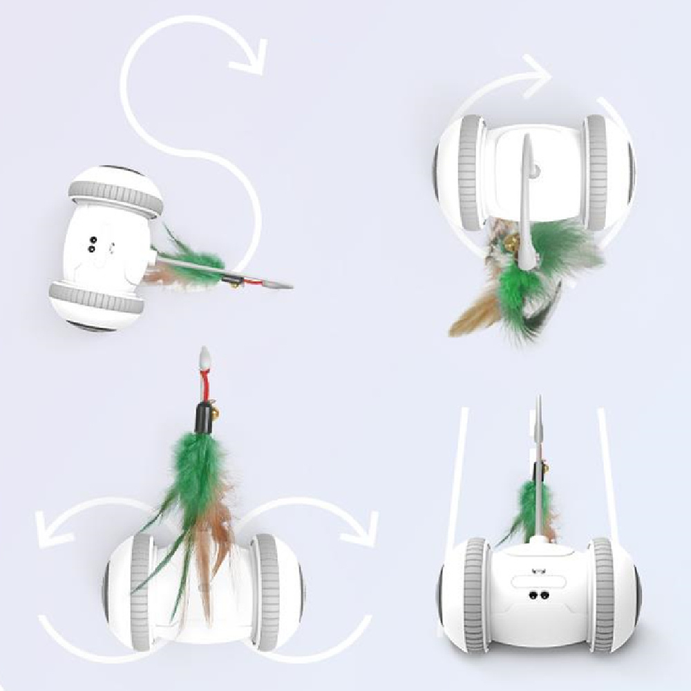 Interactive Cat Toy Robot with Interchangeable Feather Heads - Image 2