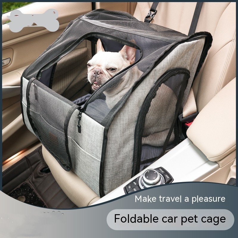 Portable Dog Car Cage Nest - Foldable Pet Travel Carrier for Outings - Image 2