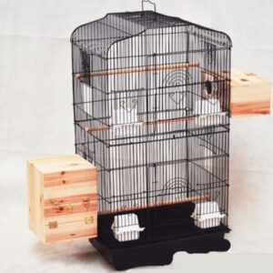 Portable Bird Cage for Parrots with Stand & Cups